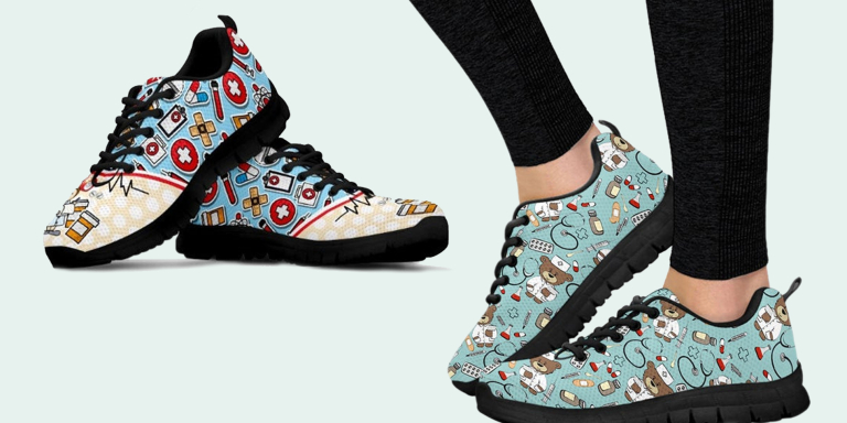 Sneakers verpleegkundige medische print 